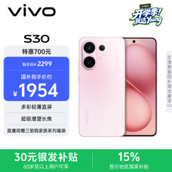 vivo S30 AI手机 桃桃粉 12GB+256GB