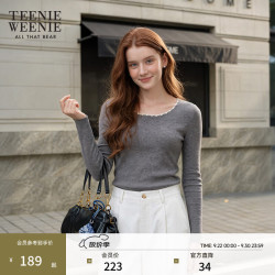 TEENIE WEENIE 花边圆领刺绣 中灰色 S 160 女士针织衫