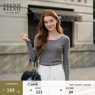 TEENIE WEENIE 花边圆领刺绣 中灰色 S 160 女士针织衫
