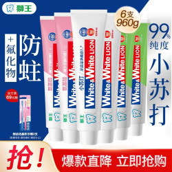 狮王 大白葡萄柚小苏打牙膏   白桃*2+青柠*2+葡萄*2 共6支840g