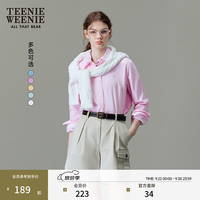 TEENIE WEENIE 2025春季牛津纺刺绣长袖衬衫 粉色 L(170)