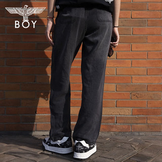 BOY LONDON N55900 莱赛尔直筒牛仔裤 黑色 XL