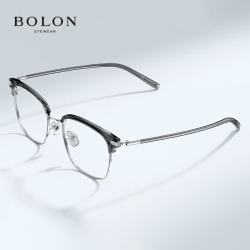 暴龙 近视眼镜框 时尚通勤眉线复古眼镜架 暴龙眼镜 BJ6105 精选 B15-银色+亮黑色 配视特耐1.67超滑高清膜镜片