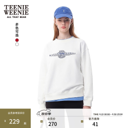 TEENIE WEENIE 小熊女装卫衣秋季简约休闲学院运动圆领上衣 象牙白 M