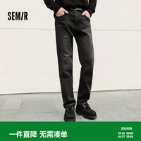 森马 森柔牛仔牛仔裤男小直筒长裤冬季裤子103724124106A 牛仔水洗黑98201 32