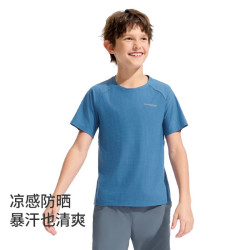 moodytiger 凉感防晒 男童短袖T恤 大西洋蓝 130