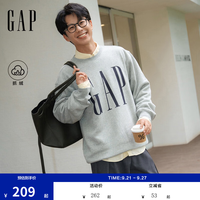 Gap 男女装2026秋新品logo印花抓绒圆领宽松卫衣上衣1SS623909 灰色 L (175/96A)亚洲尺码