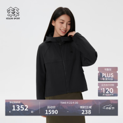 KOLON SPORT 透湿防泼水防风 女士软壳夹克 黑色BK
