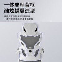 惠寻 京东自有品牌 人体工学电竞椅人工力学座椅久坐游戏电脑椅可躺椅 可后躺-白灰色