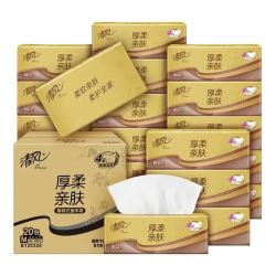 清风 抽纸金装加大M码 4层80抽*20包 整箱装