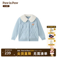 Paw in Paw 女宝宝卡通小熊针织开衫 蓝色 100cm