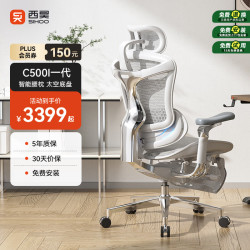 西昊 C500i 高端智能人体工学椅按摩电脑椅办公椅子人工力学座椅电竞椅 C500I 云白