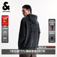 杰克琼斯 225333112 立体刺绣做旧水洗 黑砂色 S 男士卫衣