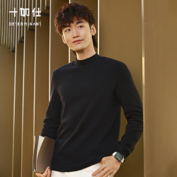 十如仕 T24-02 轻薄透气修身 黑色 2XL 男士T恤