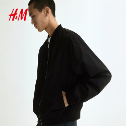 H&M 1318394 轻便飞行员夹克 黑色 L 175/108