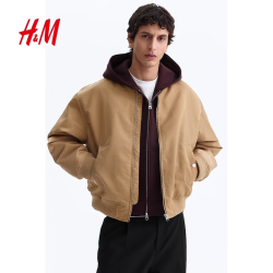 H&M 1311039 夹棉尼龙 灰米色 L 175/108 男士棉服