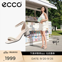 ecco 塑雅213343 一字带高跟凉鞋 石灰色 38