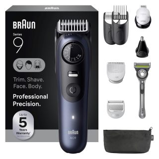 BRAUN 9系多功能理发器剃须刀套装 钛合金刀头全身水洗 40档调节 120分钟续航