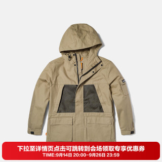 Timberland 官方男装户外中长款风衣防泼水冲锋衣连帽外套夹克A6PZH DH4 M 175/100A