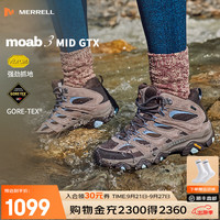 MERRELL 户外经典徒步鞋女款MOAB 3 GTX防水中帮透气旅游耐磨防滑登山鞋 J035816米粽 35