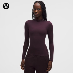 lululemon 丨Nulu 女士半高领长袖 T 恤 LW3JHFS 乌梅紫 M