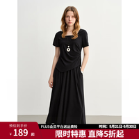 独束 大码女装抽褶上衣半身裙时尚套装2025夏季新品通勤时尚两件套 卡其绿 2XL （尺码：4）