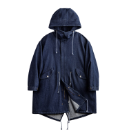 马登 工装 M51丹宁牛仔鱼尾风衣 牛仔蓝 L 男士外套