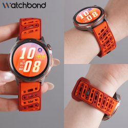 watchbond 适用华为GTrunner2破晓橙GT7pro手表带GT6斜孔6pro透气硅胶腕表带运动watch5智能GT5男士4夏季buds2高级4pro