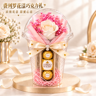 费列罗 FERRERO巧克力花束礼装浪漫花礼·甜蜜心意礼物女生日结婚纪念日C 浪漫花礼·甜蜜心意礼盒装*1