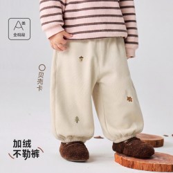 迷你巴拉 儿童宝宝裤子内里加绒26冬新品保暖长裤
