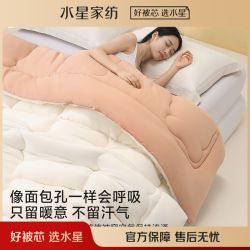 水星家纺 被子a类四季被冬被加厚冬被面包二合一被子母被 2*2.3m