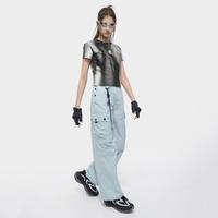 限尺码：FILA 女装FUSION系列运动T恤女士时尚休闲修身圆领针织短袖衫