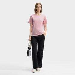 FILA 女装女式T恤女士时尚休闲简约舒适圆领套头针织短袖衫