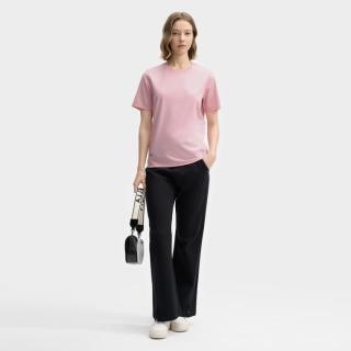 FILA 女装女式T恤女士时尚休闲简约舒适圆领套头针织短袖衫