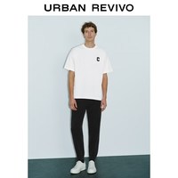 URBAN REVIVO UMM460028 纯棉字母印花 白色 M码 男士T恤