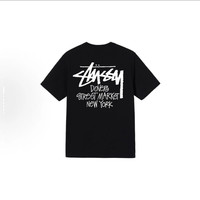 Stüssy 精梳棉三本针 黑色 XL 男士T恤