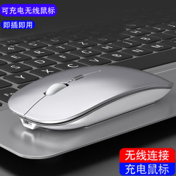 罗姿 无线蓝牙鼠标可充电双模静音鼠标台式电脑办公家笔记本可电池USB鼠标轻薄简约 无线静音可充电+蓝牙双模版