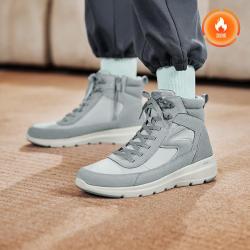 斯凯奇 女士冬靴复古时尚144198 黑色/灰色/BKGY 40