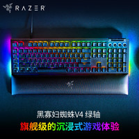 雷蛇 黑寡妇蜘蛛V4 104键 有线机械键盘 黑色 段落绿轴 RGB