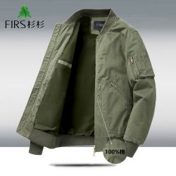 杉杉 秋冬新款纯棉夹克男时尚立领工装飞行员夹克男棒球服外套男