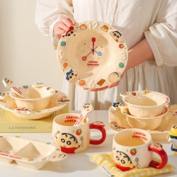 KAWASIMAYA 蜡笔小新可爱餐具陶瓷饭碗套装生日乔迁礼物