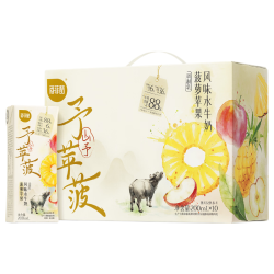 百菲酪 山予菠萝苹果风味水牛奶200ml*10盒早餐奶下午茶整箱送礼