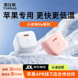 图拉斯 小冰块Lite苹果17pro充电器iPhone16充电头20W氮化镓套装充电线15 14