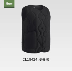 蕉下 10 点开始：蕉下男士气绒马甲CL973秋冬保暖夹克  【女士·无领款】漫暮黑 S