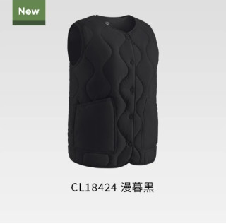 蕉下 10 点开始：蕉下男士气绒马甲CL973秋冬保暖夹克  【女士·无领款】漫暮黑 S