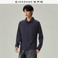 佐丹奴 13016613 纯棉刺绣翻领 POLO衫 军蓝 L