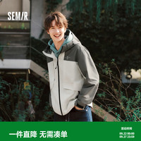 森马 中国国家地理嘉绒系列夹克 灰白色调00321 L
