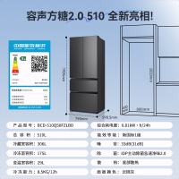 容声 方糖2.0系列 BCD-510Q50FZLBD 风冷法式门冰箱 510L 灰色