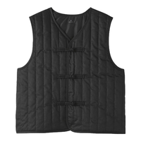 MUJI 木棉混盘扣棉服背心 黑色 S(155/80A) 女款