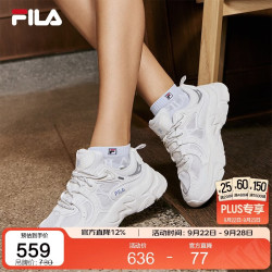 FILA 火星3丨老爹鞋女鞋复古增高透气网面跑鞋通勤休闲鞋